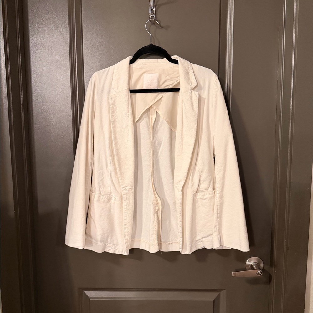 Light Cream Women's Linen type Blazer Jacket
